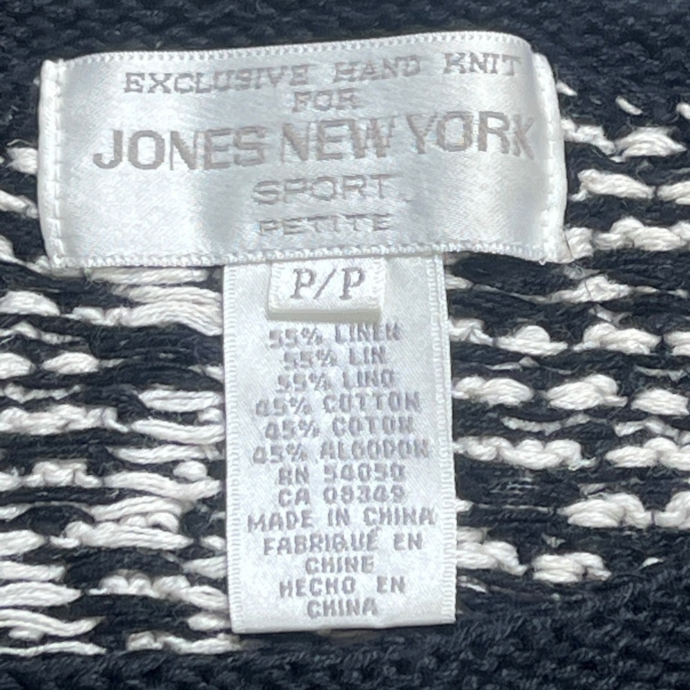 Jones New York Sport Petite Hand Knit Sweater Colorful Diamond Pattern Small - Picture 3 of 10
